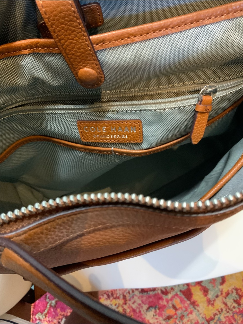 Cole Haan Tan Leather Tote-Style Backpack - Picture 4 of 11